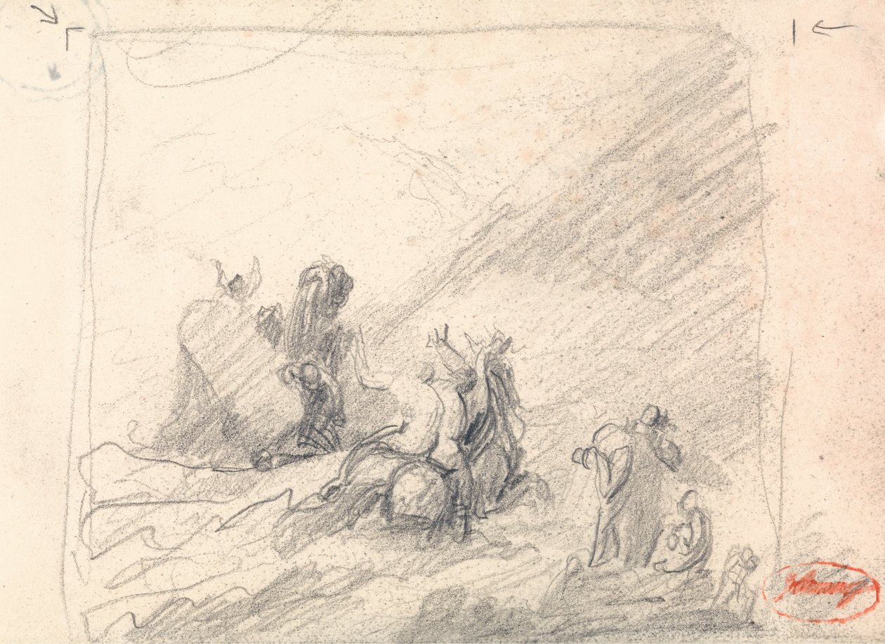 Wolgemuth Redding van Schipbreukelingen bij Kaap de Goede Hoop door George Romney