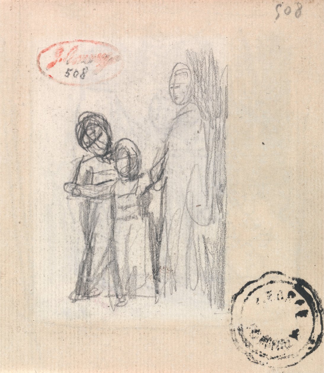 Vrouw en twee kinderen door George Romney