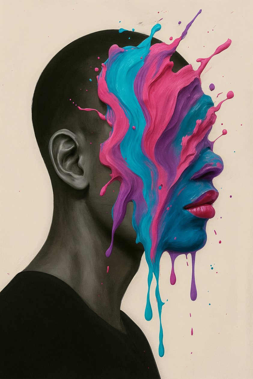 Elektrische identiteit, 2025 (acryl op doek) door George Rosaly