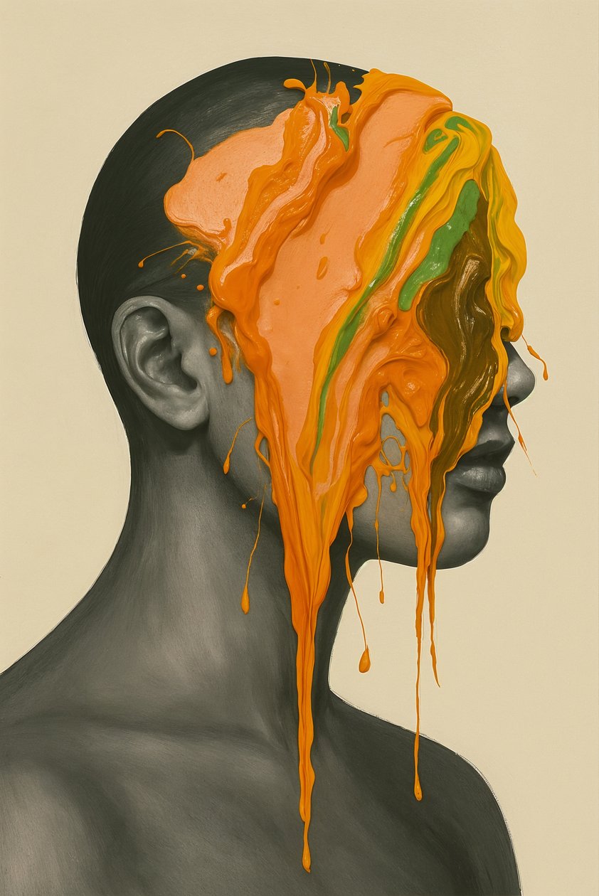 Gouden ruis, 2025 (acrylverf op doek) door George Rosaly