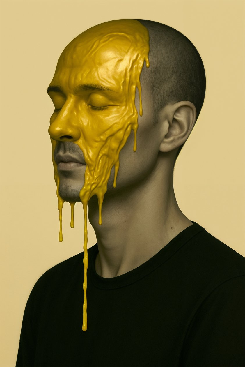 Golden Static, 2025 (acryl op doek) door George Rosaly