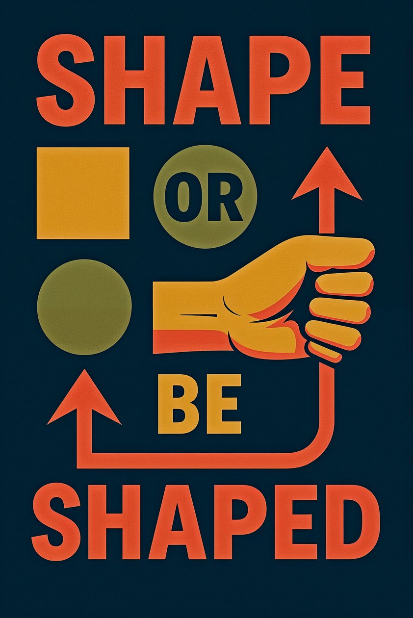 SHAPE OR BE SHAPED, 2025 (acryl op doek) door George Rosaly