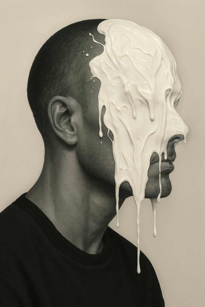 Zachte instorting, 2025 (acryl op doek) door George Rosaly