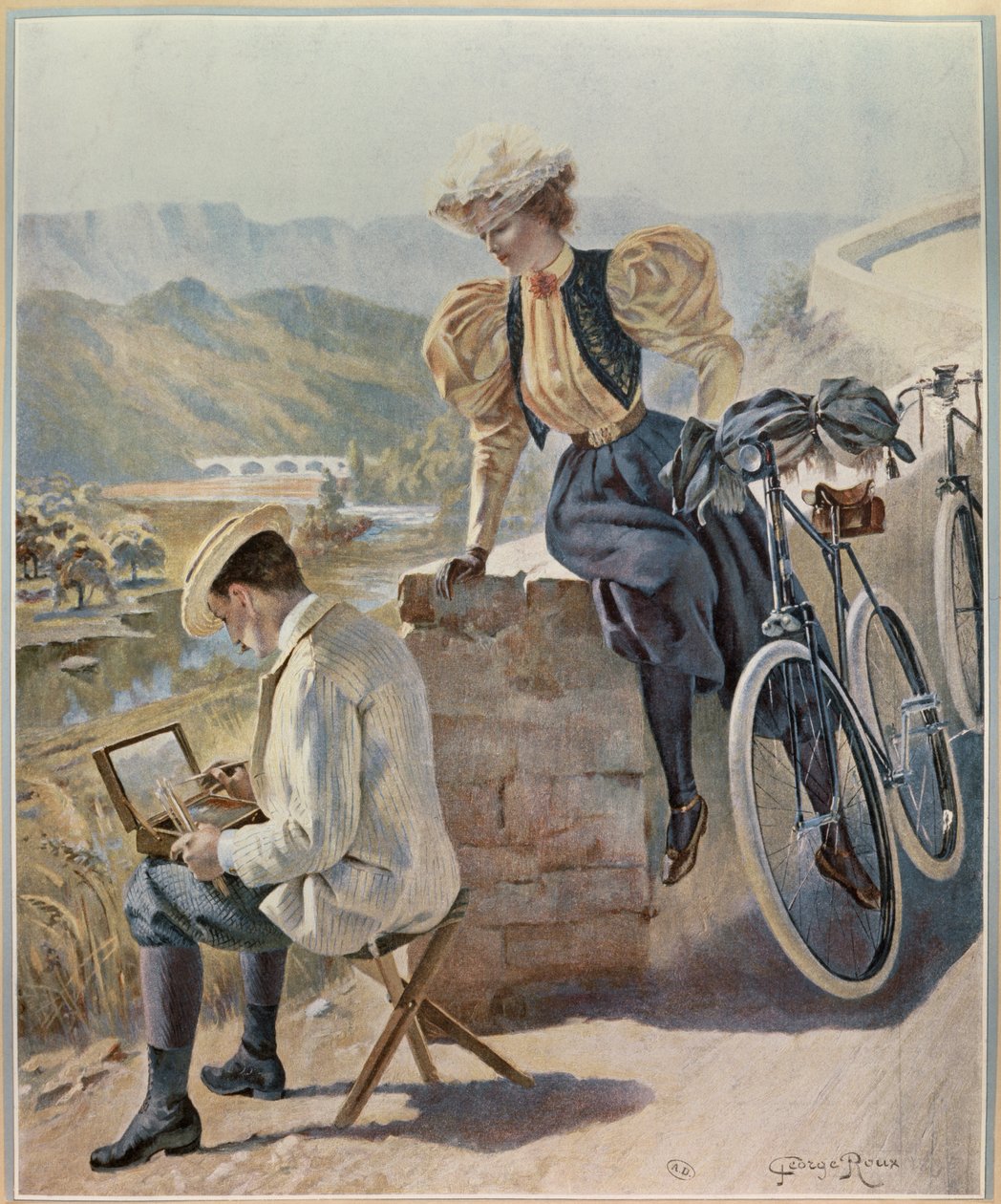 Echtpaar in Zuid-Frankrijk, 20e eeuw (illustratie) door George Roux