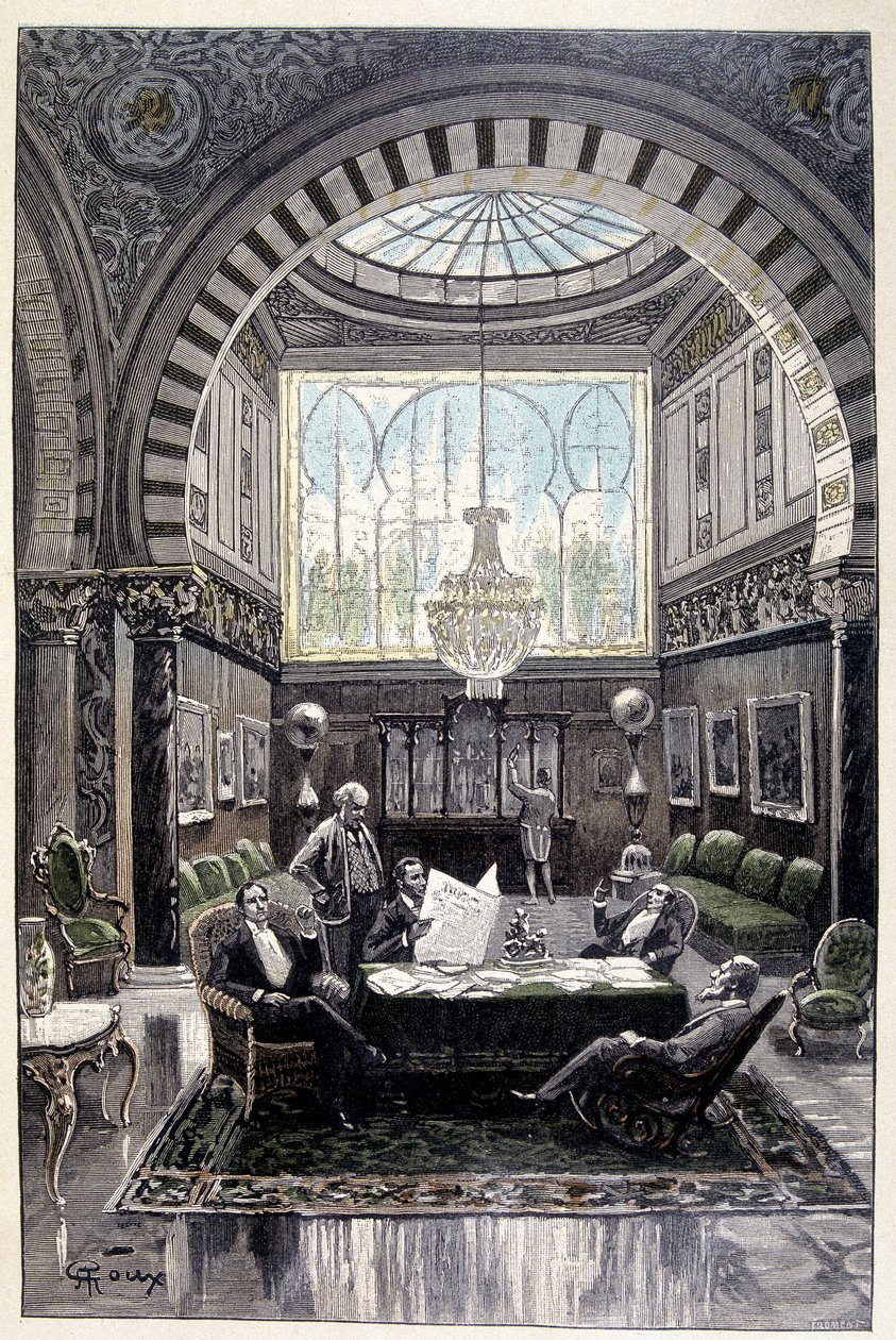 Het was een zeer comfortabele gespreksplaats (pagina 34) in "Testament van een excentriekeling" door Jules Verne door George Roux