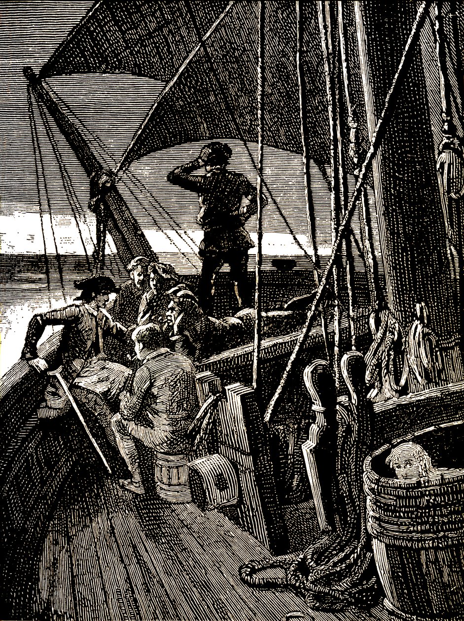 Jim Hawkins hoort een gesprek dat de piratenopstand onthult door George Roux