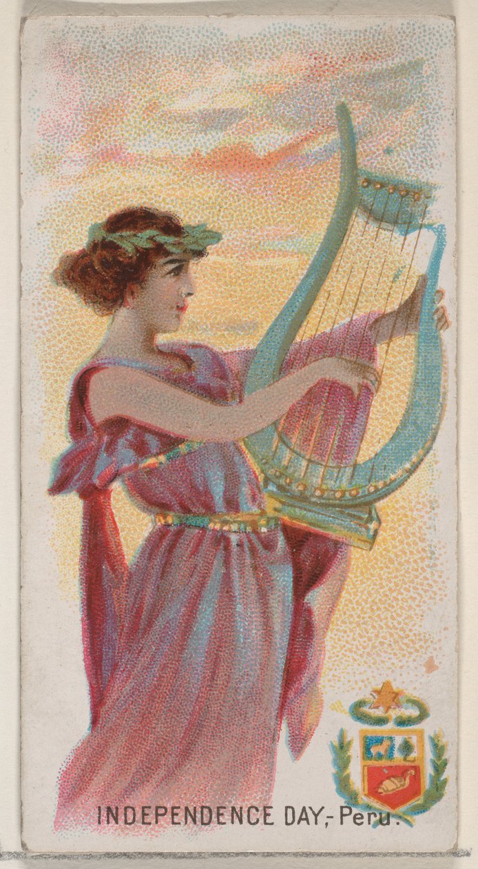 Onafhankelijkheidsdag, Peru, uit de feestdagenserie N80 voor Duke merk sigaretten door George S. Harris and Sons