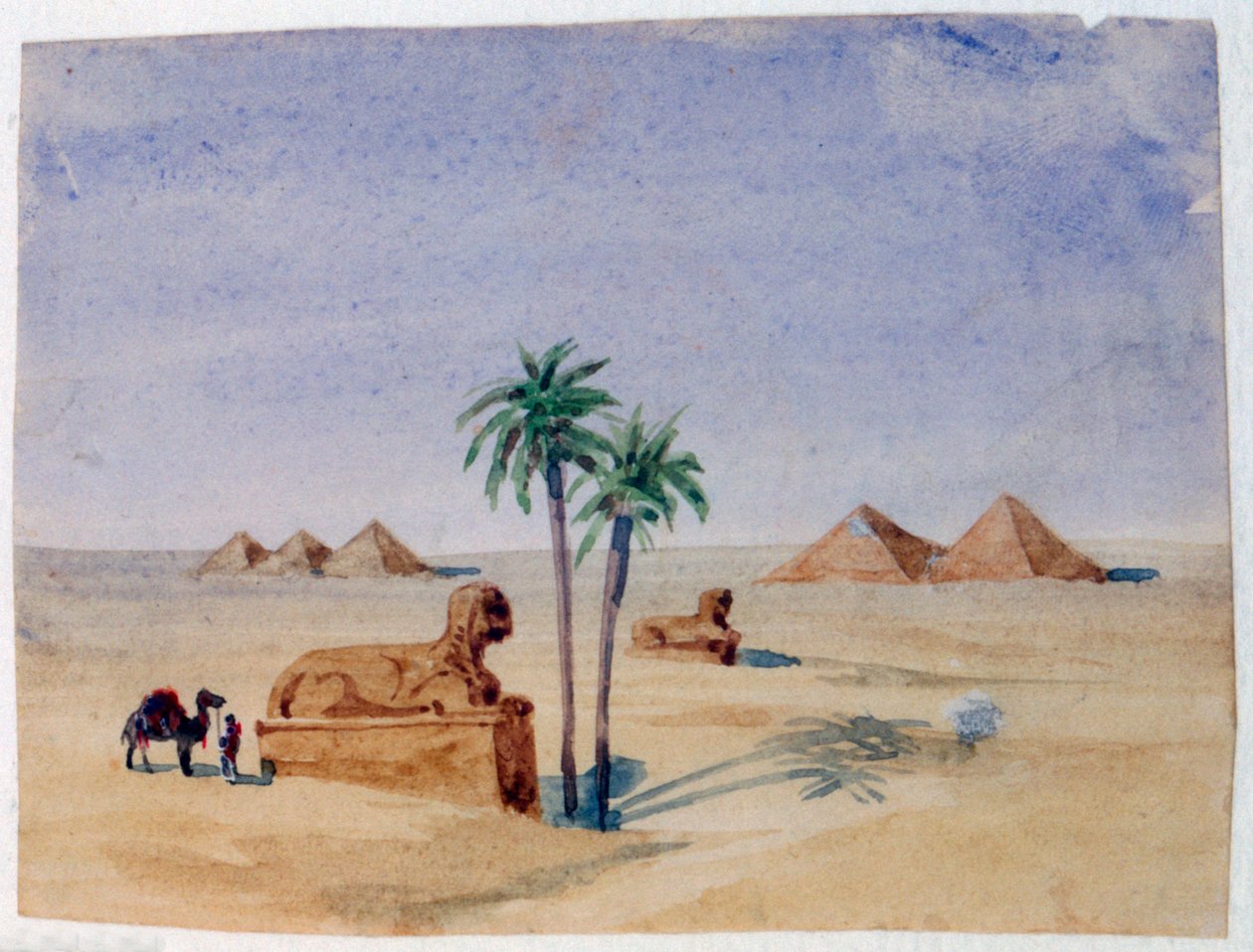 Sfinx en Piramides, Gizeh II, 1820-1876 door George Sand