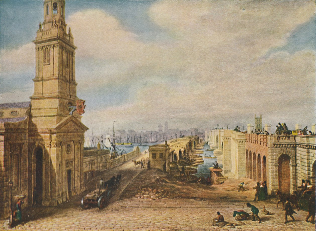 Londense bruggen oud en nieuw, 1831, 1920 door George Scharf