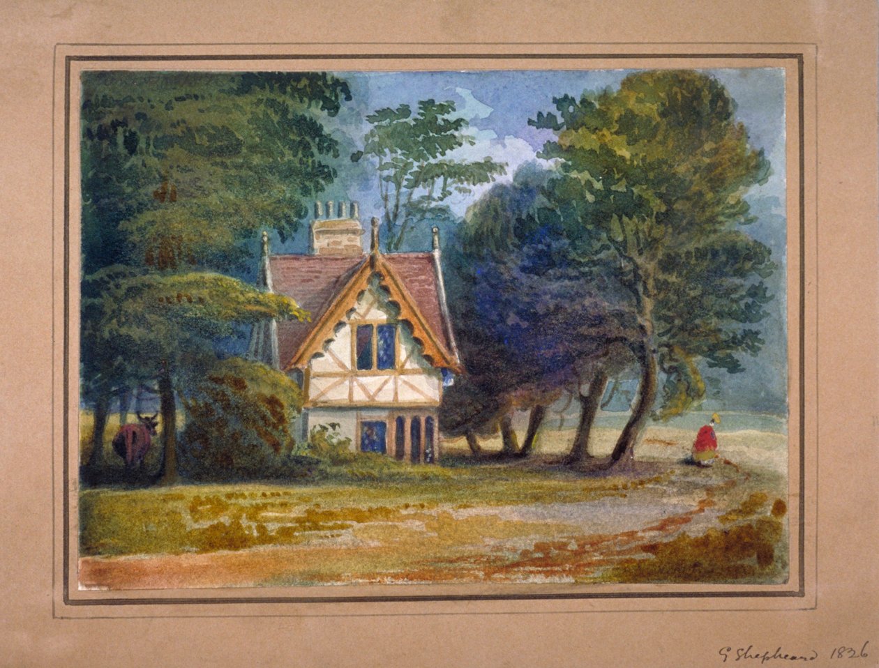 Uitzicht op de lodge in Hyde Park, Londen door George Shepheard
