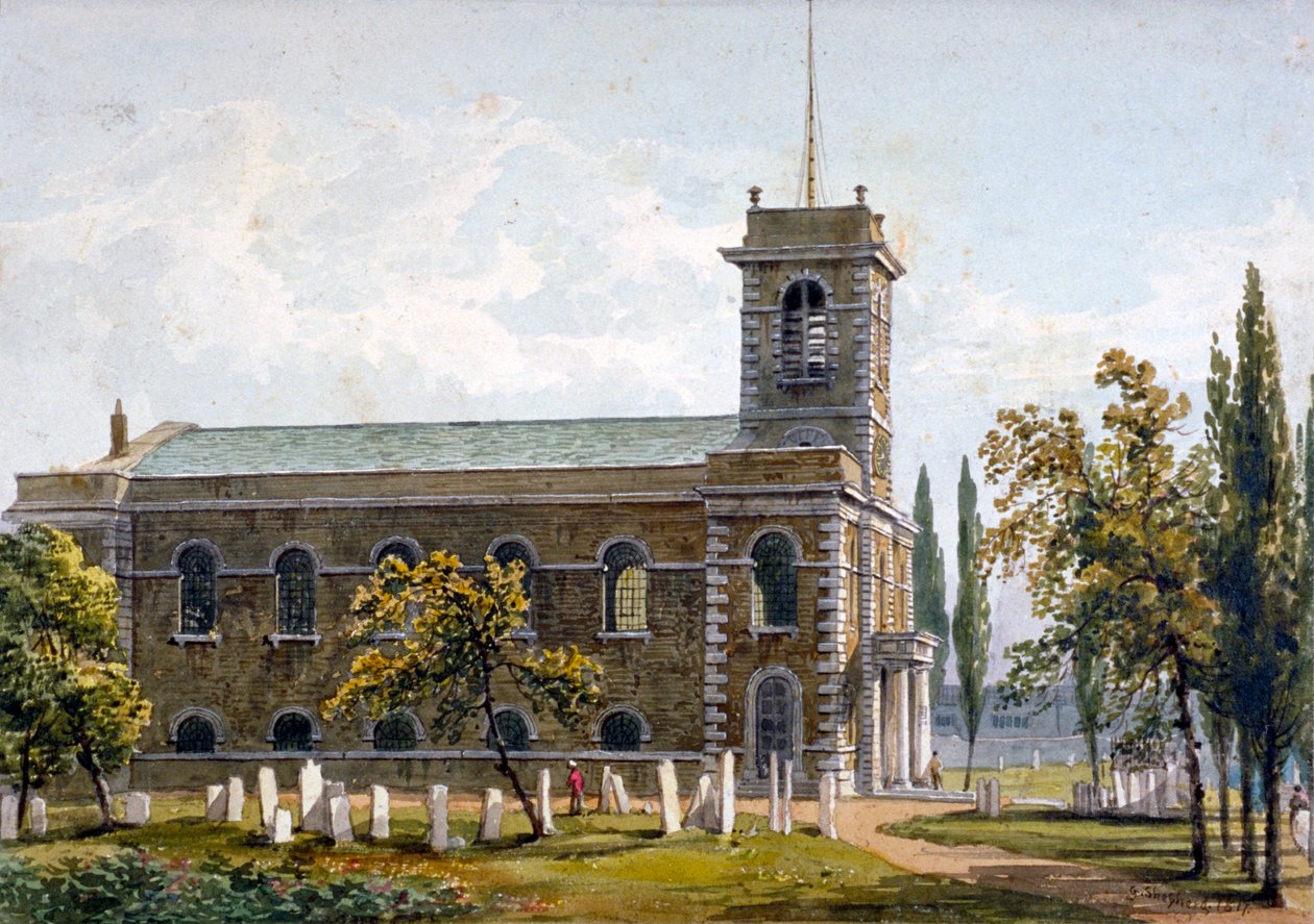 Kerk van St. Matthew, Bethnal Green, Londen, 1817 door George Shepherd