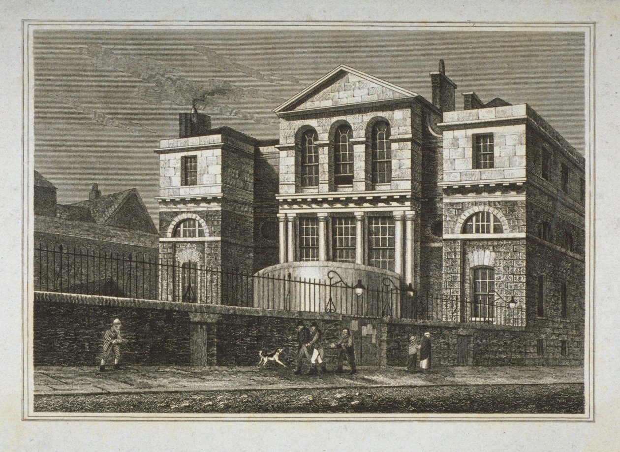 Uitzicht op het Sessions House, Old Bailey, 1812 door George Shepherd