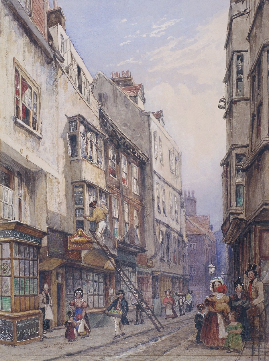 Bell Yard bij Chancery Lane, Londen, 1835 door George Sidney Shepherd