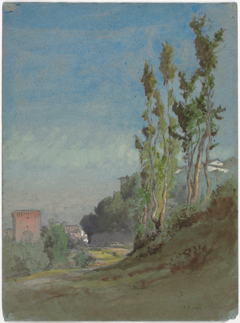 Albano, Italië, ca. 1872 (aquarel met gouache over grafiet) door George Snr. Inness