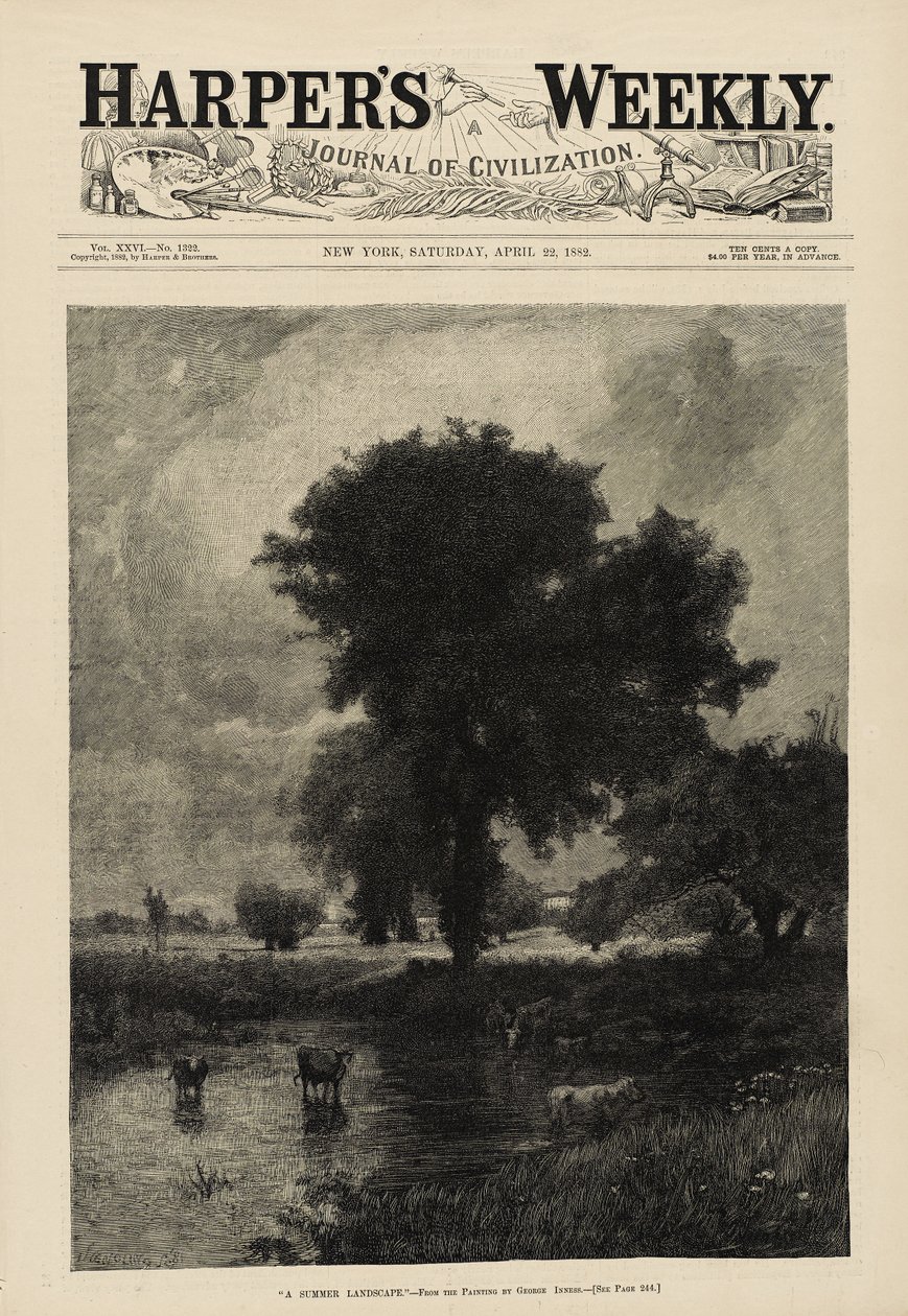 Vee in Poel (Een Zomerlandschap) door George Snr. Inness