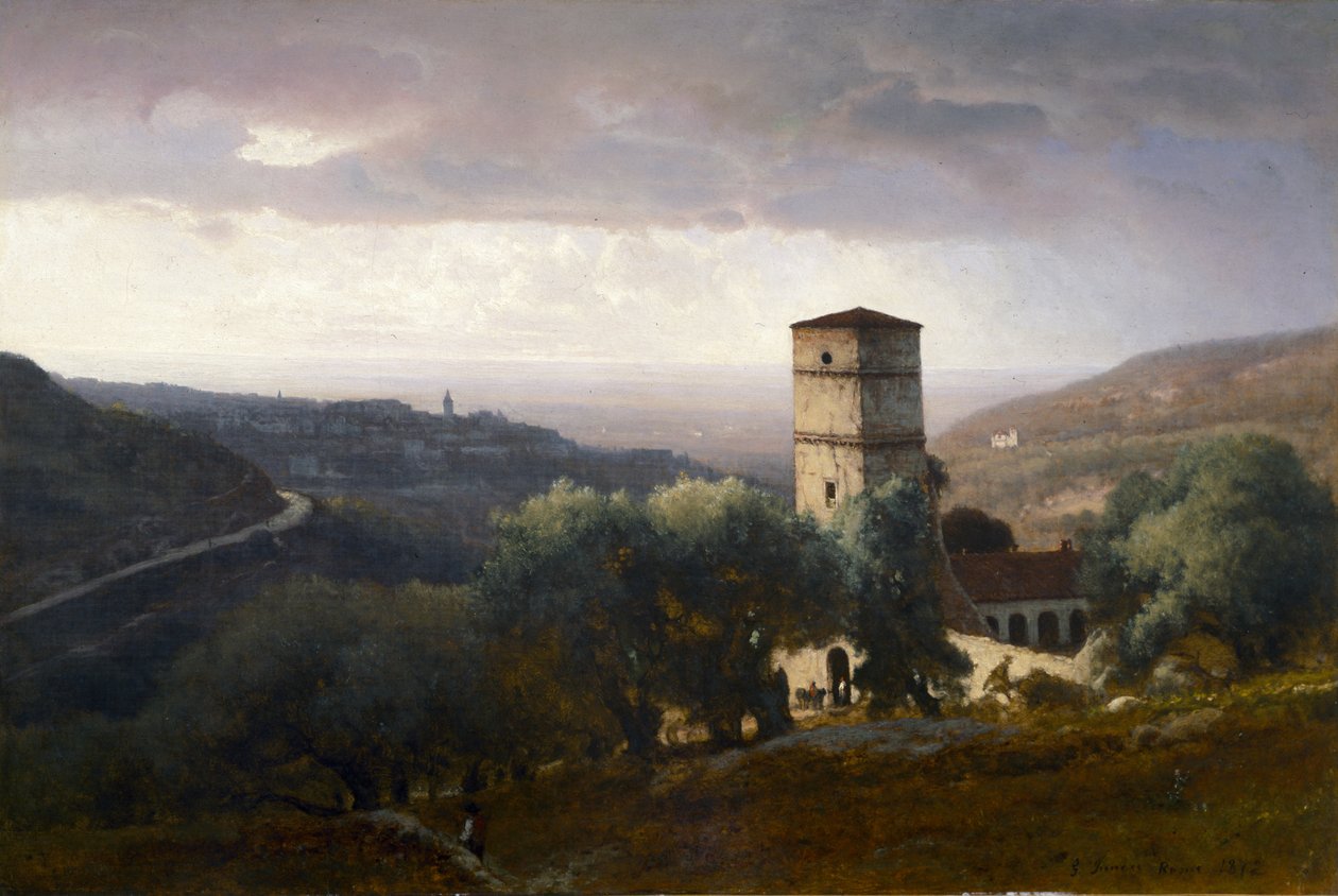 Uitzicht op Rome vanuit Tivoli door George Snr. Inness