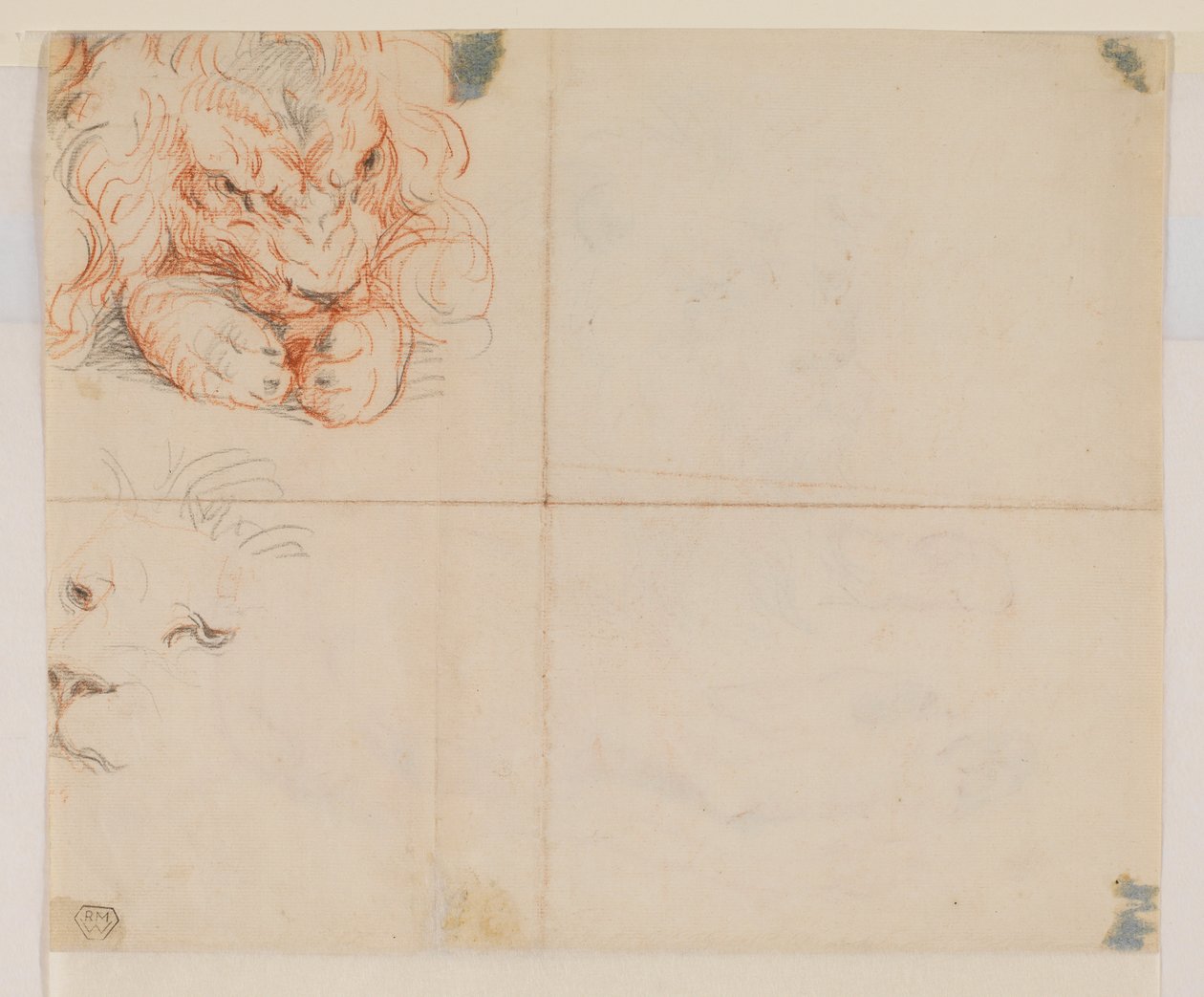 Hoofd en poten van een leeuw, verso, 18e of 19e eeuw door George Stubbs