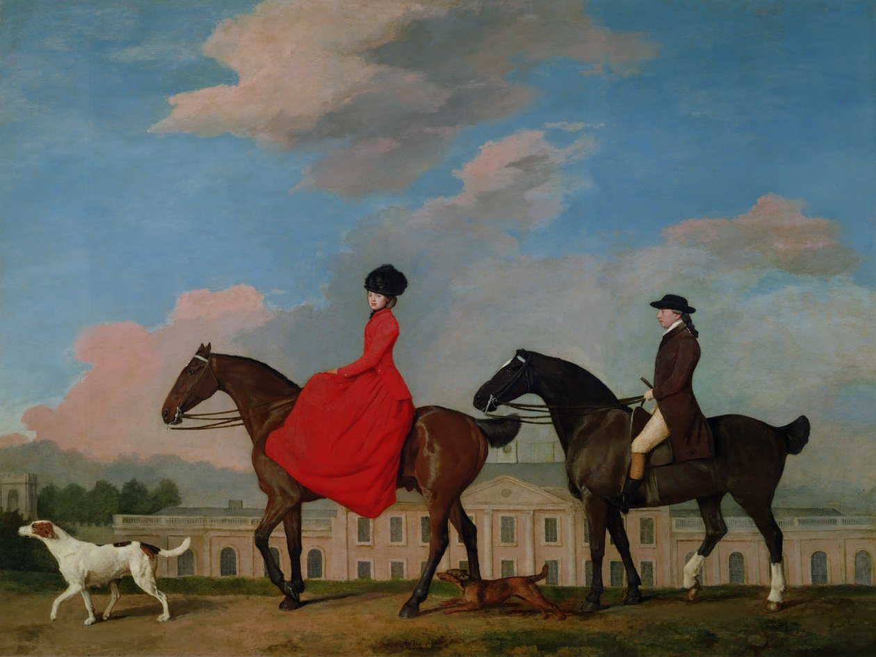 John en Sophia Musters rijden bij Colwick Hall, 1777 door George Stubbs