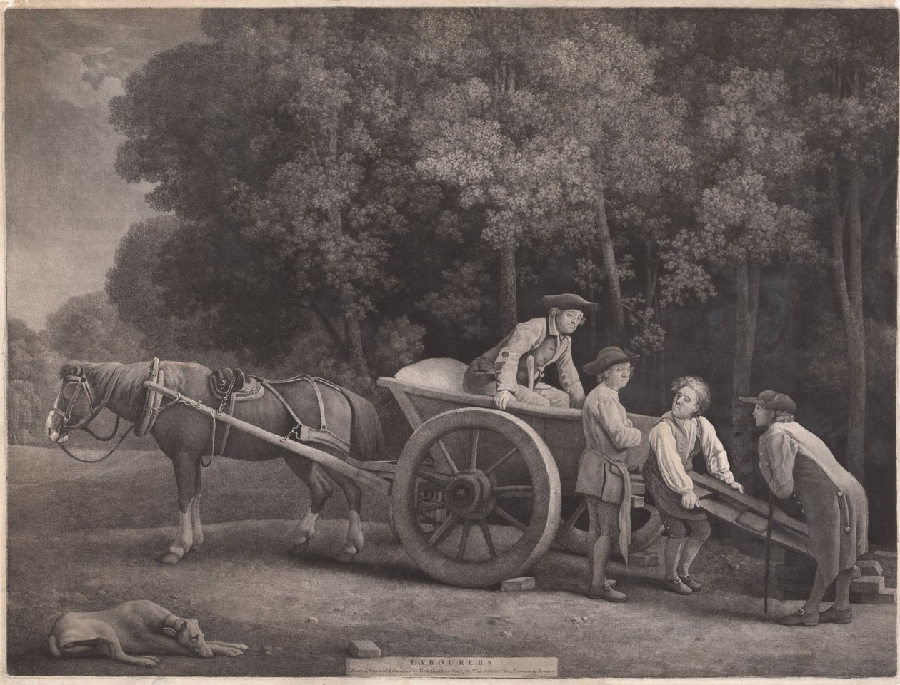 Arbeiders, gegraveerd door de kunstenaar, uitgegeven 1789 door George Stubbs