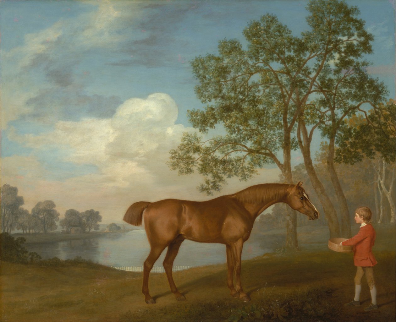 Pompoen met een staljongen door George Stubbs