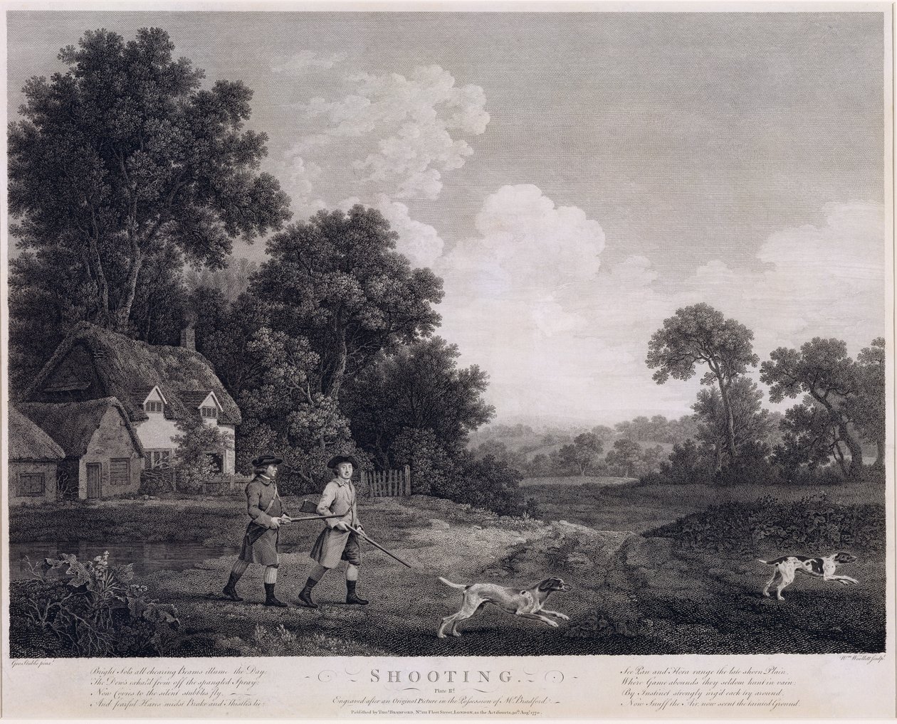 Jacht, plaat 2, gegraveerd door William Woollett (1735-85) 1770 door George Stubbs