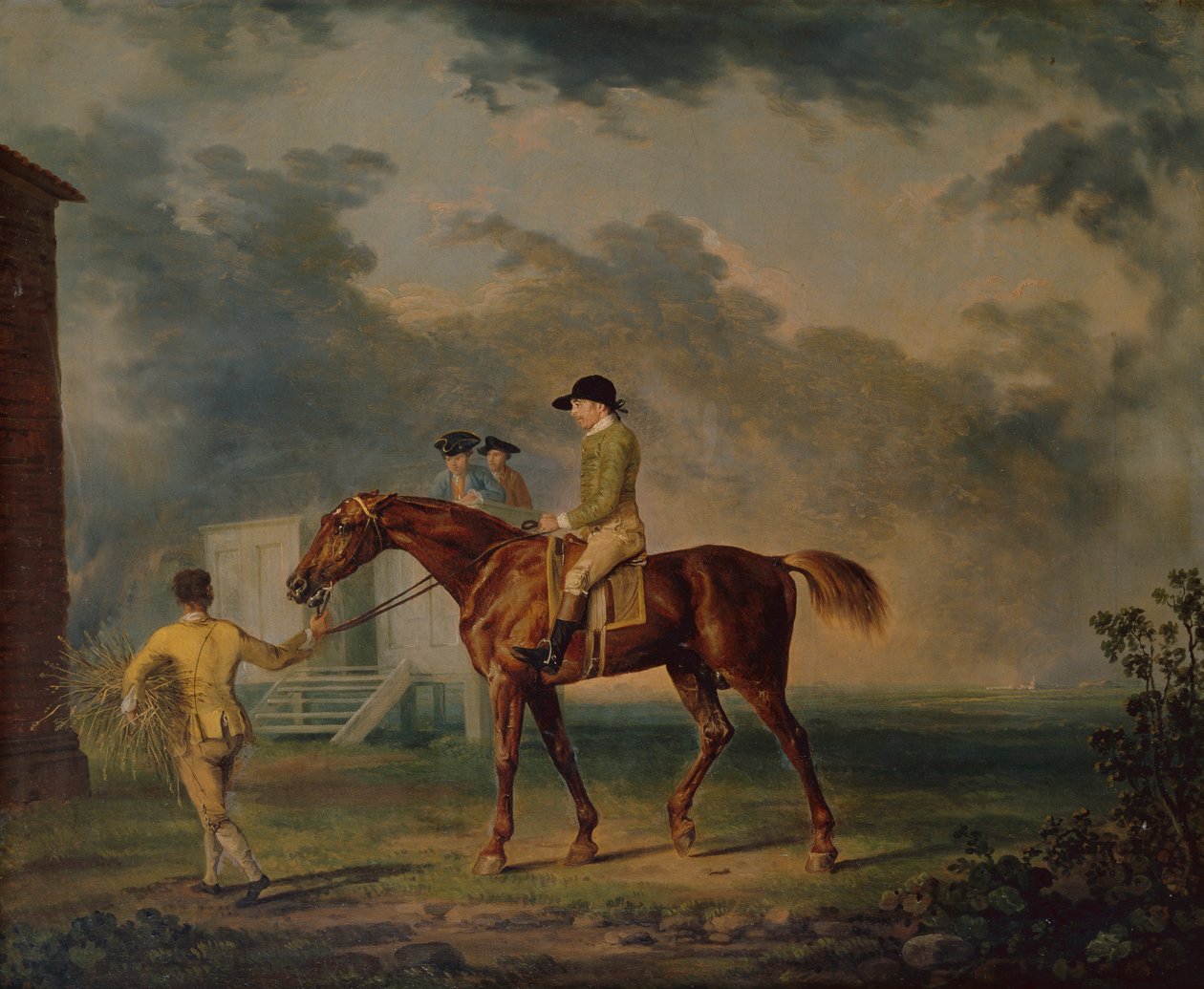 Sir Salomon, Een Bruin Renpaard met J.Singleton, Newmarket door George Stubbs