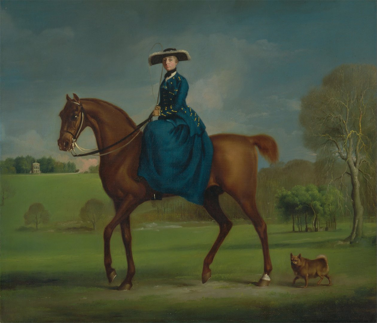 De gravin van Coningsby in het kostuum van de Charlton Hunt door George Stubbs