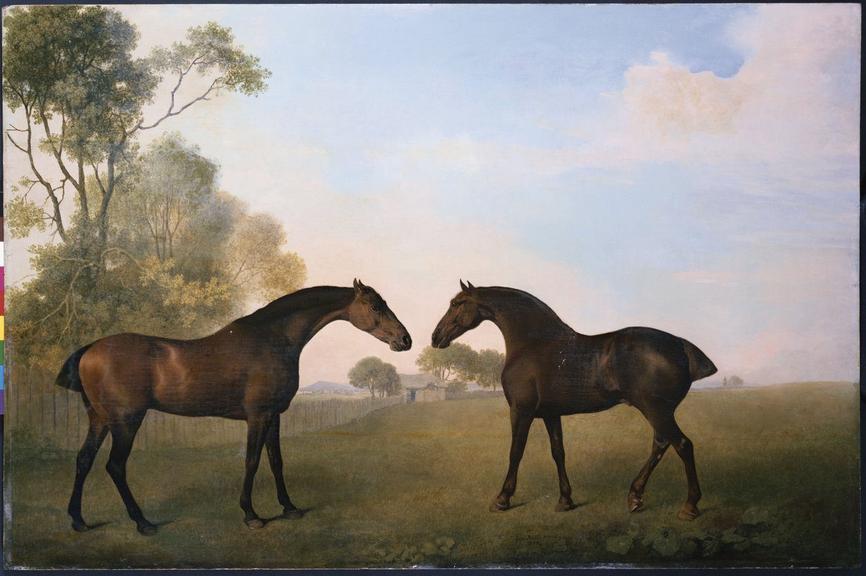 Twee Jagers in het Gras door George Stubbs
