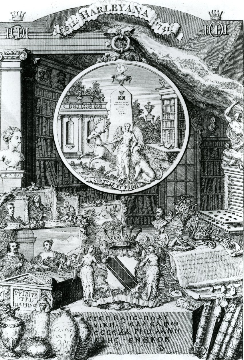Boekplaat van Lord Harley, 1741 door George Vertue