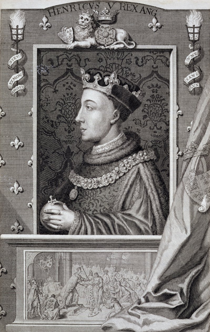 Hendrik V (1387-1422), naar een schilderij in Kensington Palace door George Vertue