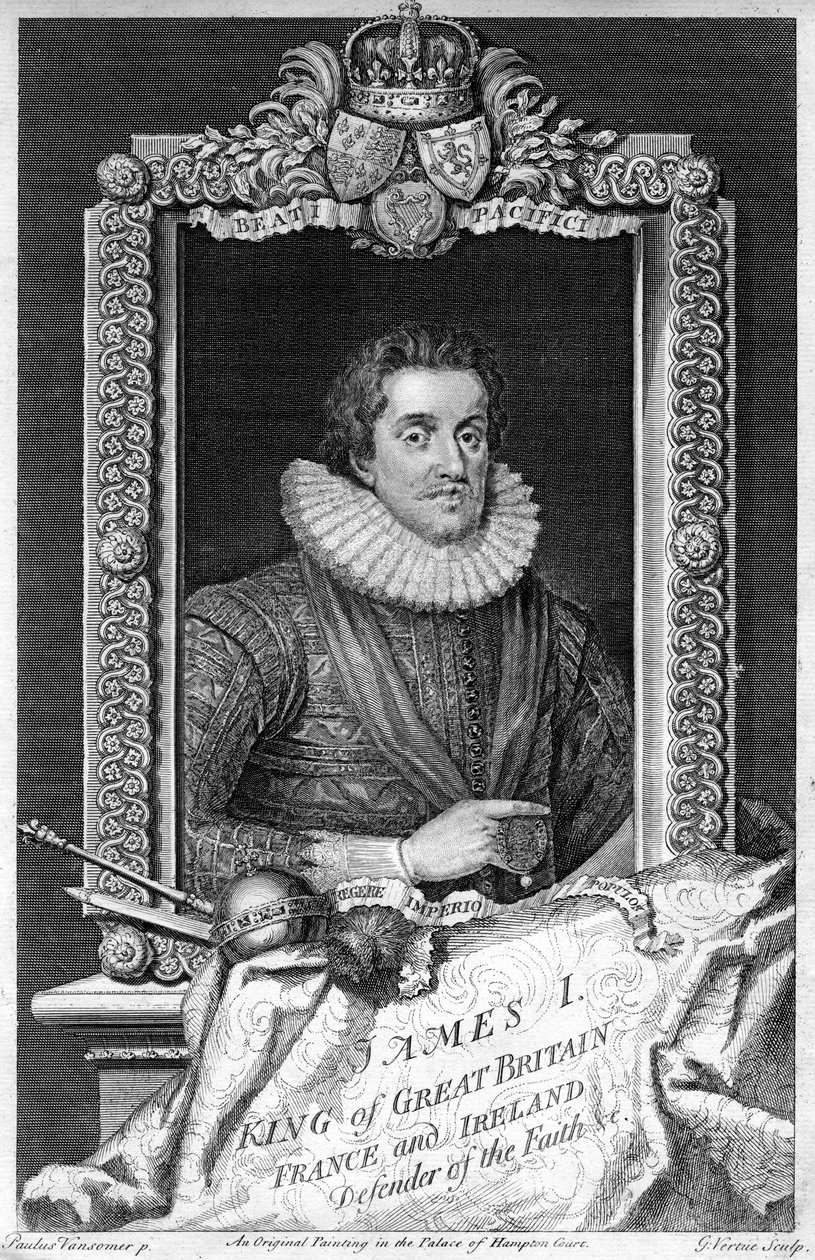 James I van Engeland, 17e eeuw door George Vertue