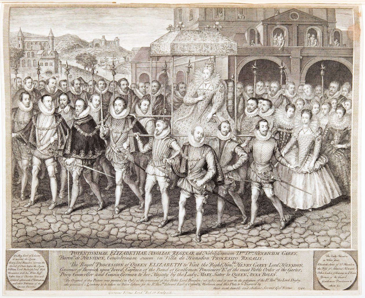 Koninklijke processie van koningin Elizabeth I, ca. 1580 1744 door George Vertue