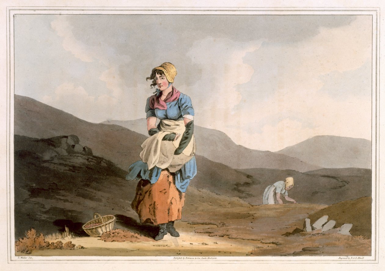 Het Cranberry Meisje, gegraveerd door Robert Havell de Oudere, gepubliceerd 1814 door Robinson en Son, Leeds door George Walker