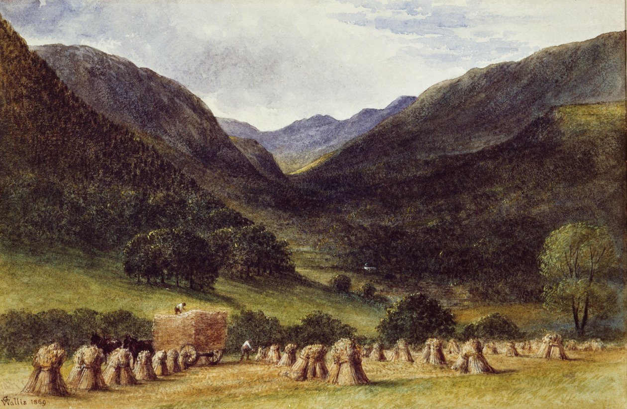 Oogsttijd, Llyn Crafnant, Noord-Wales door George Augustus Wallis