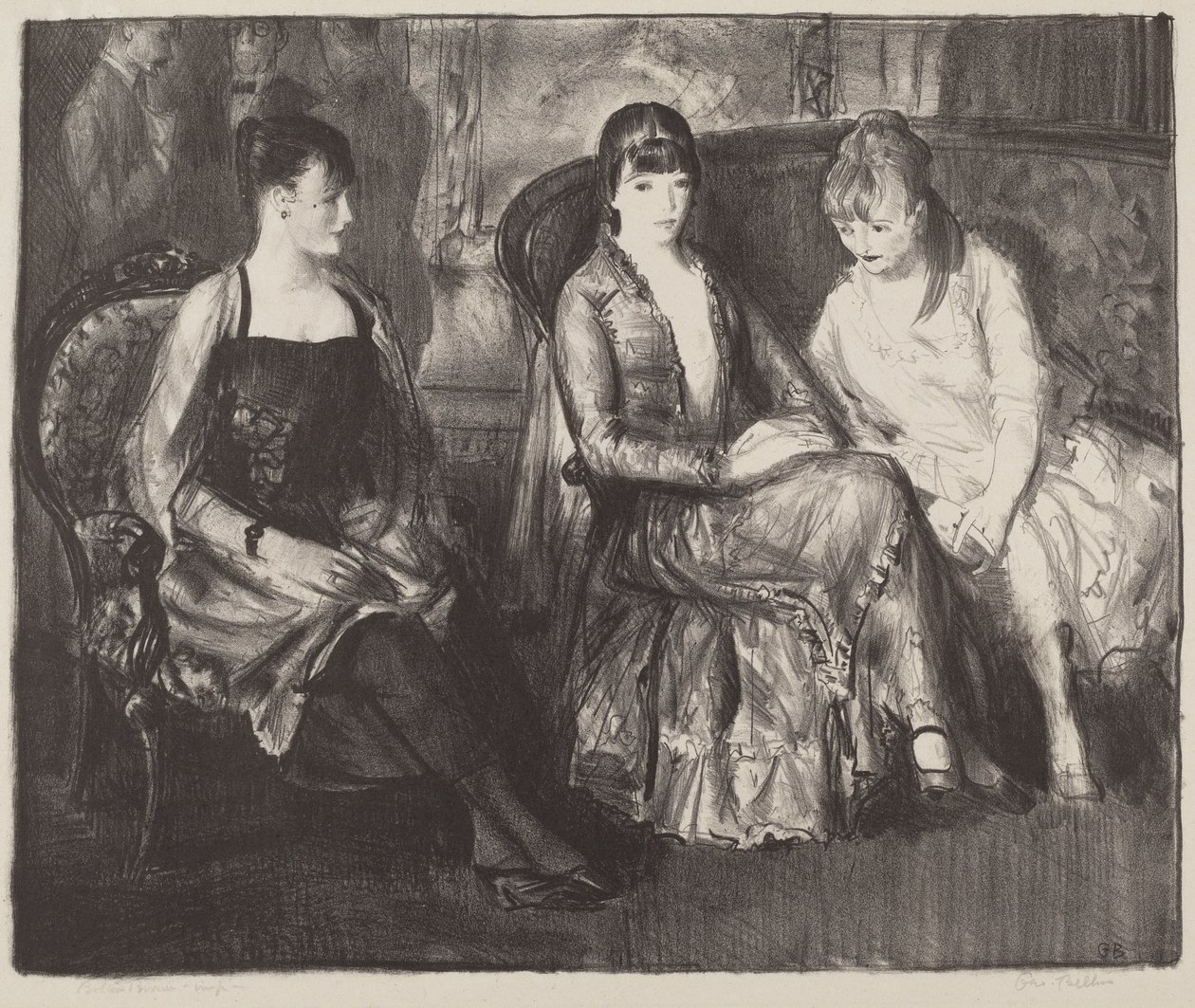 Elsie, Emma en Marjorie, tweede steen, 1921 door George Wesley Bellows
