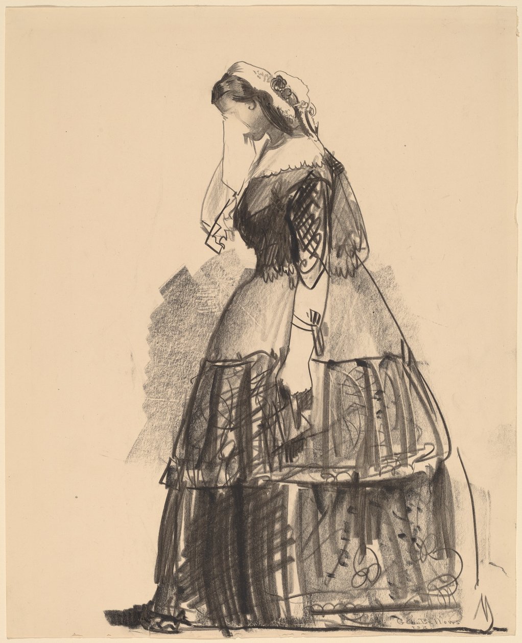 Dame van 1860 - De actrice, 1922 door George Wesley Bellows