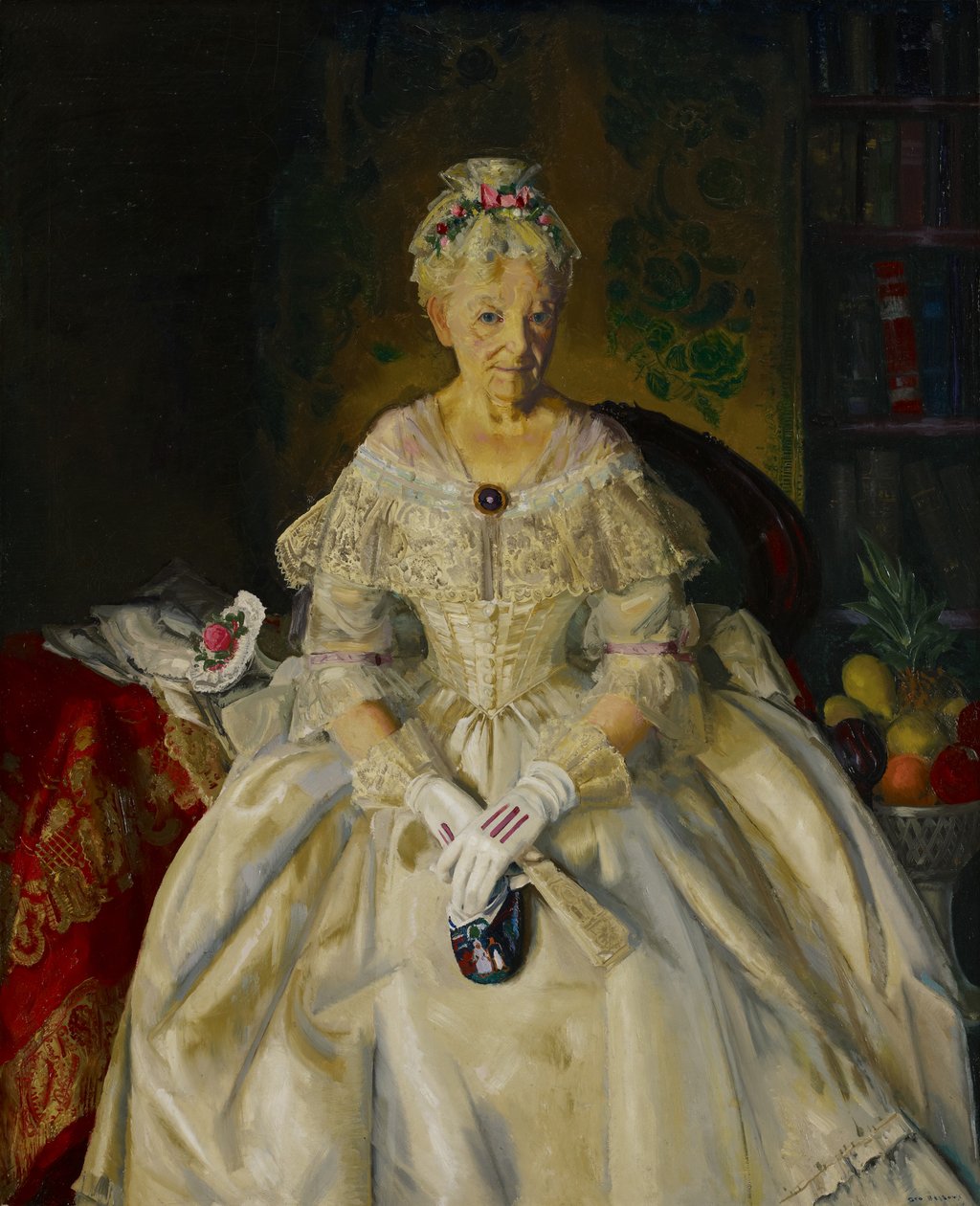 Mrs. T. in Crème Zijde, No.2 door George Wesley Bellows
