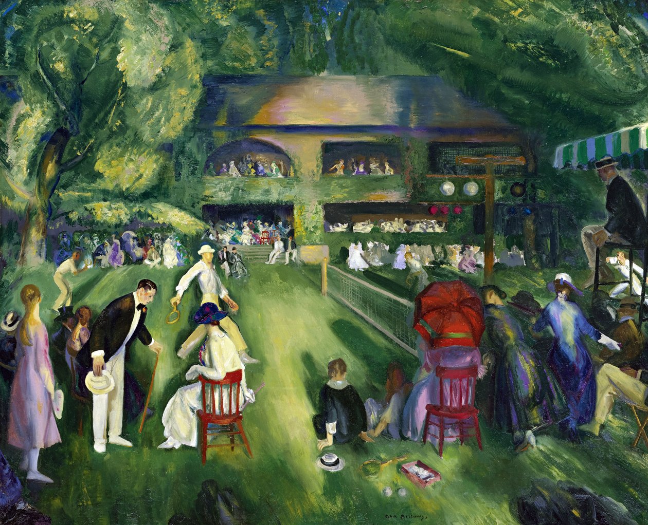 Realisme: Tennis in Newport door George Wesley Bellows