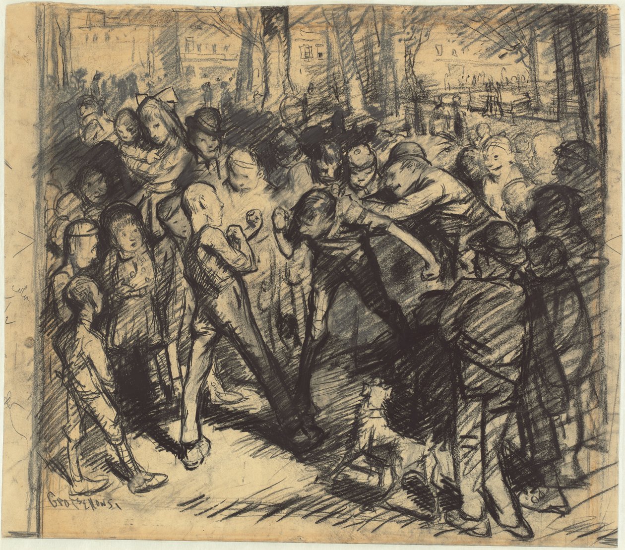 Straatgevecht [recto] door George Wesley Bellows