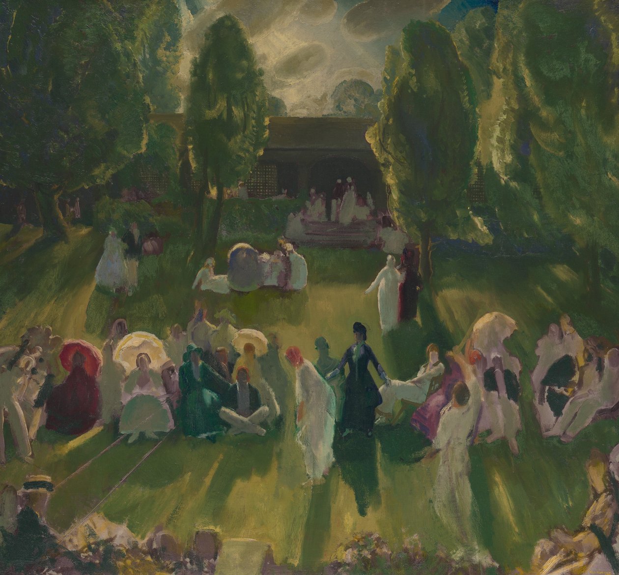 Tennis in Newport, 1919 door George Wesley Bellows