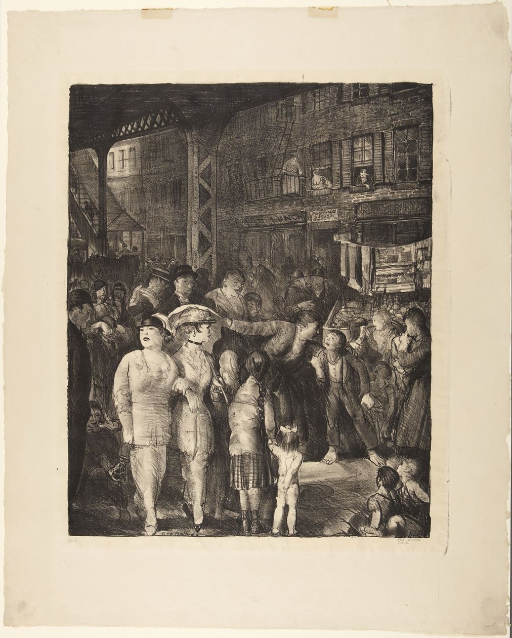 De straat door George Wesley Bellows