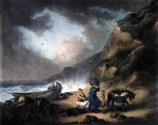 Vissers, gegraveerd door James Ward door George after Morland