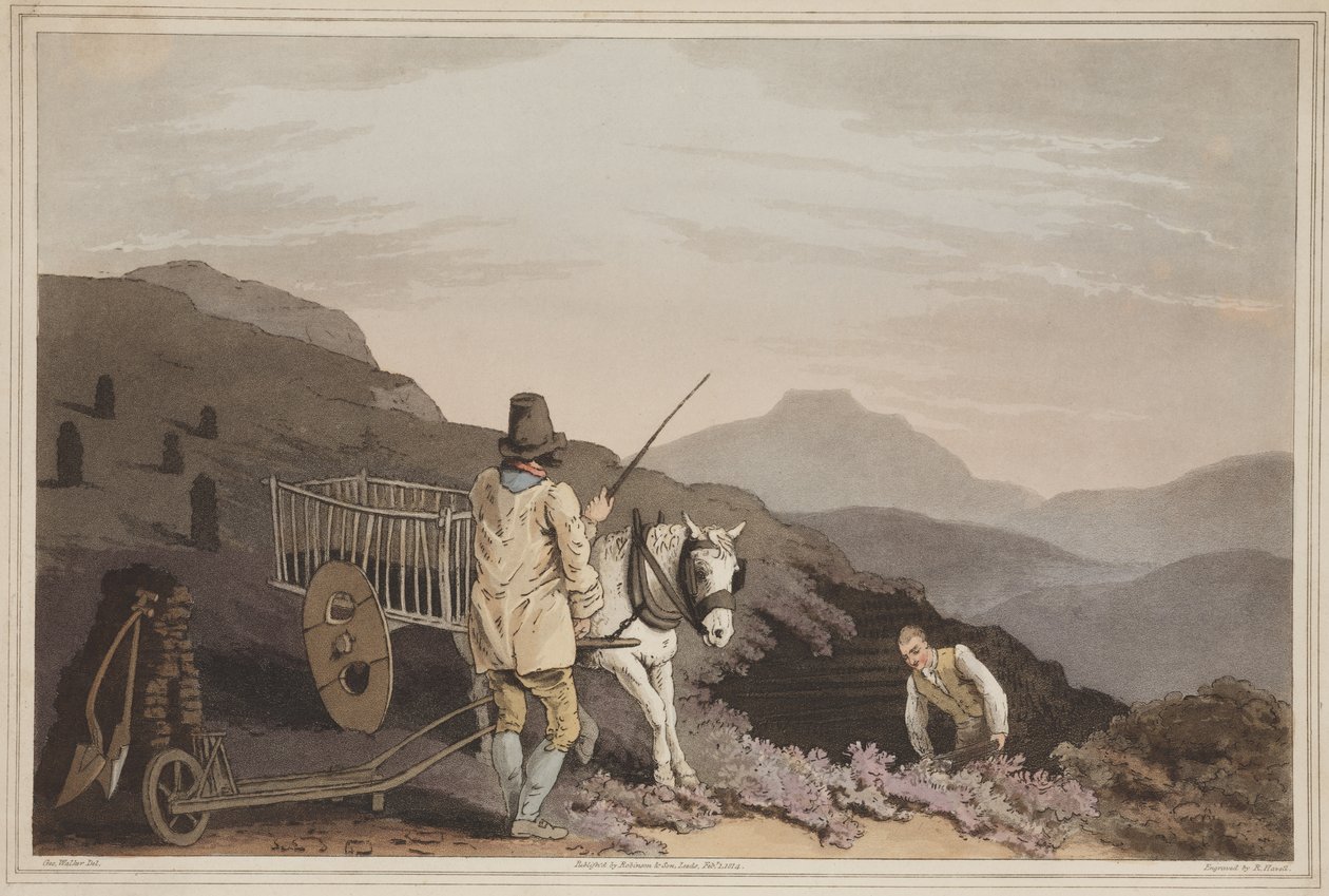 De Turfkar, uit The Costume of Yorkshire, gegraveerd door Robert Havell, 1814 door George after Walker