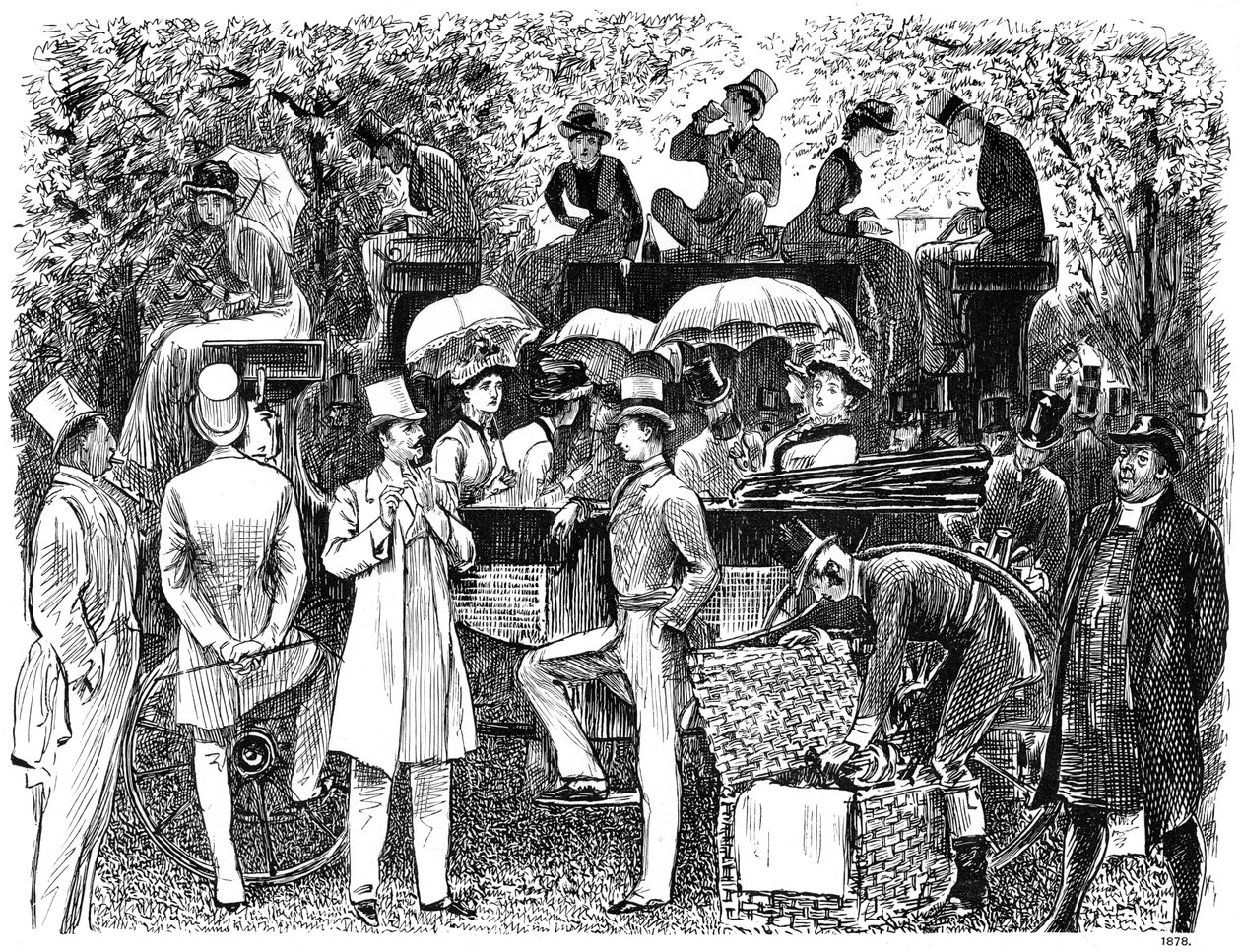 Een herinnering aan Lords Cricket Ground Eton vs Harrow, 1878 1891 door George du Maurier