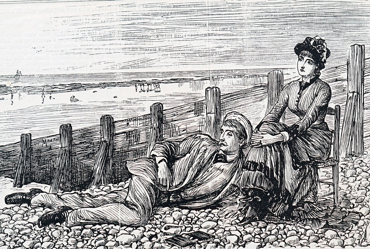 Een stel op huwelijksreis door George du Maurier
