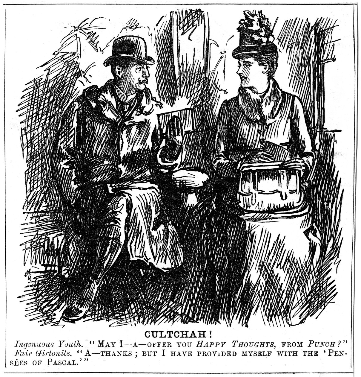 Voordelen van universitair onderwijs voor vrouwen, 1887 door George du Maurier