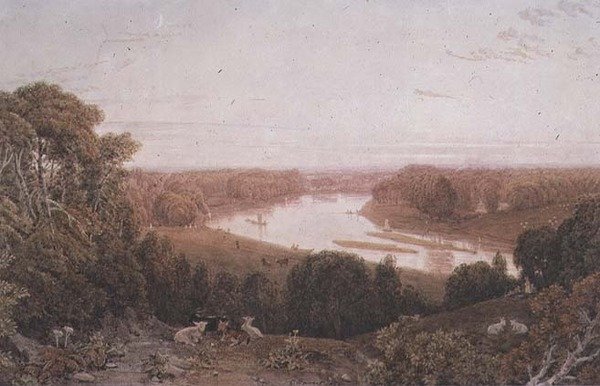 Uitzicht vanaf Richmond Hill, Surrey door George the Younger Barret