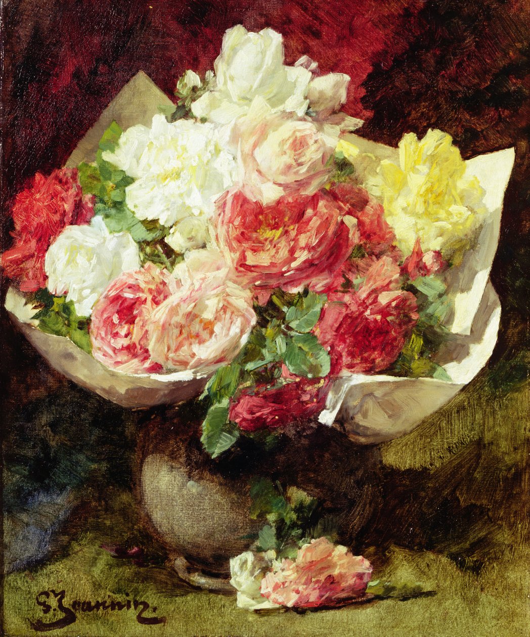 Bloemen in een Vaas door Georges Jeannin