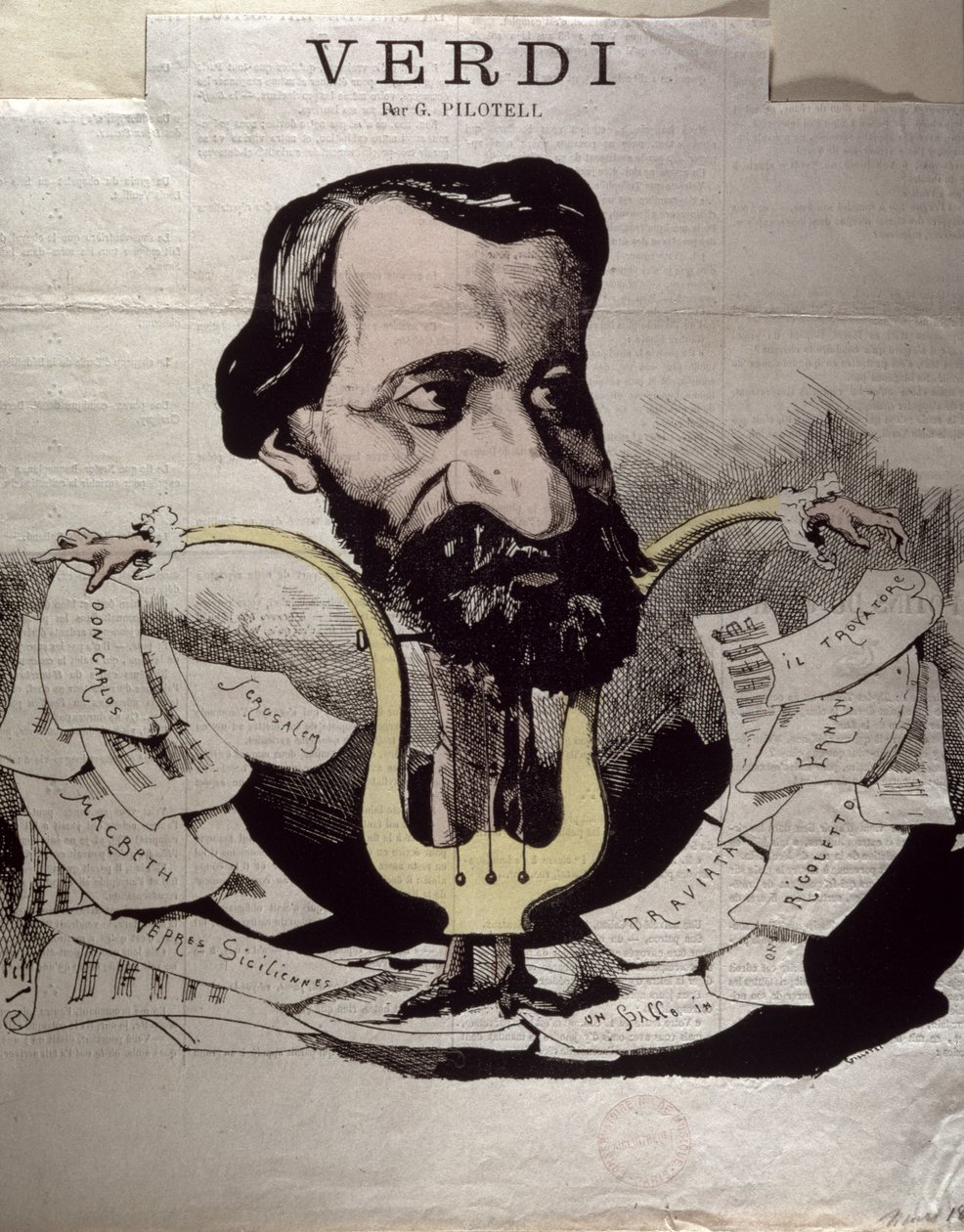 Giuseppe Verdi, karikatuur, 1860