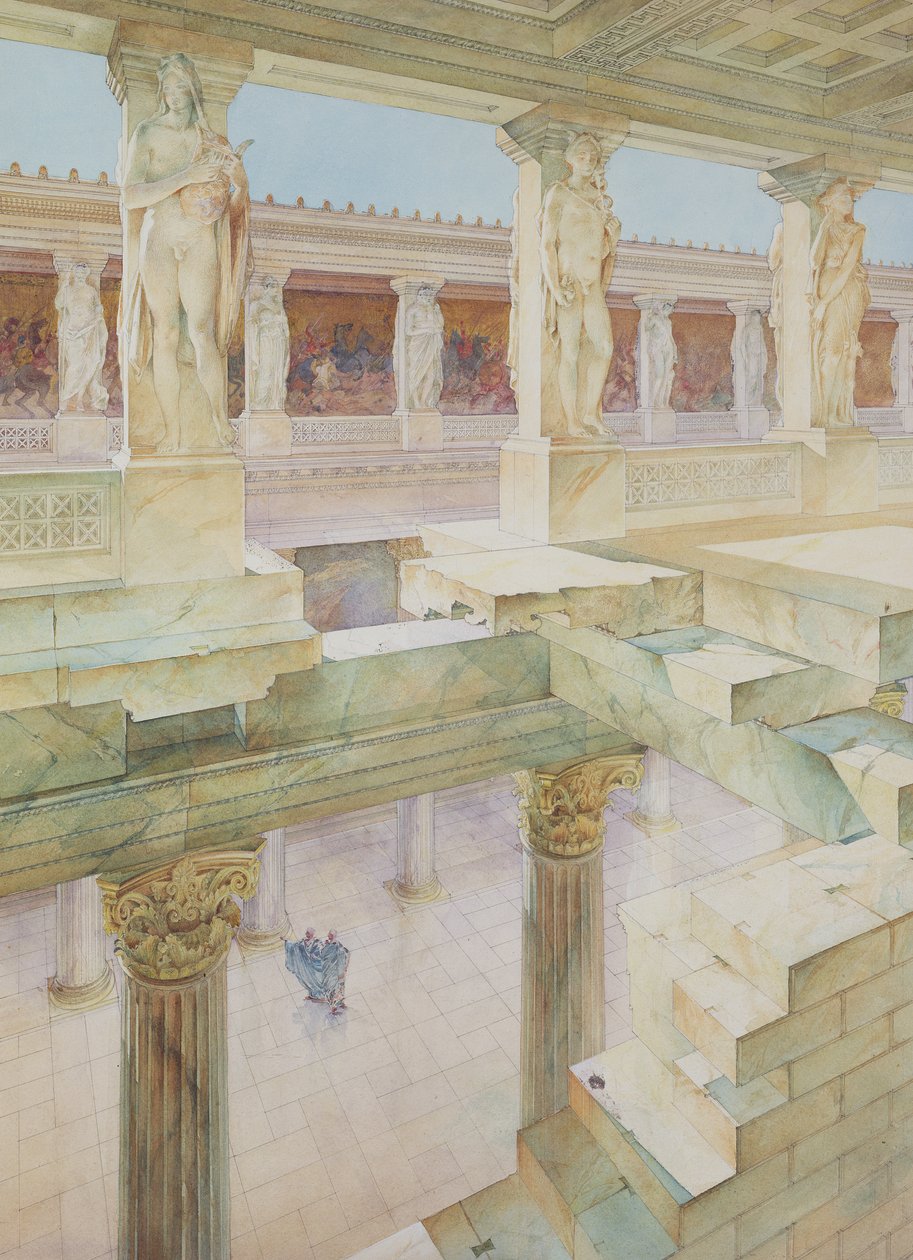 Studie van een Romeinse tempel door Georges Paul Chedanne